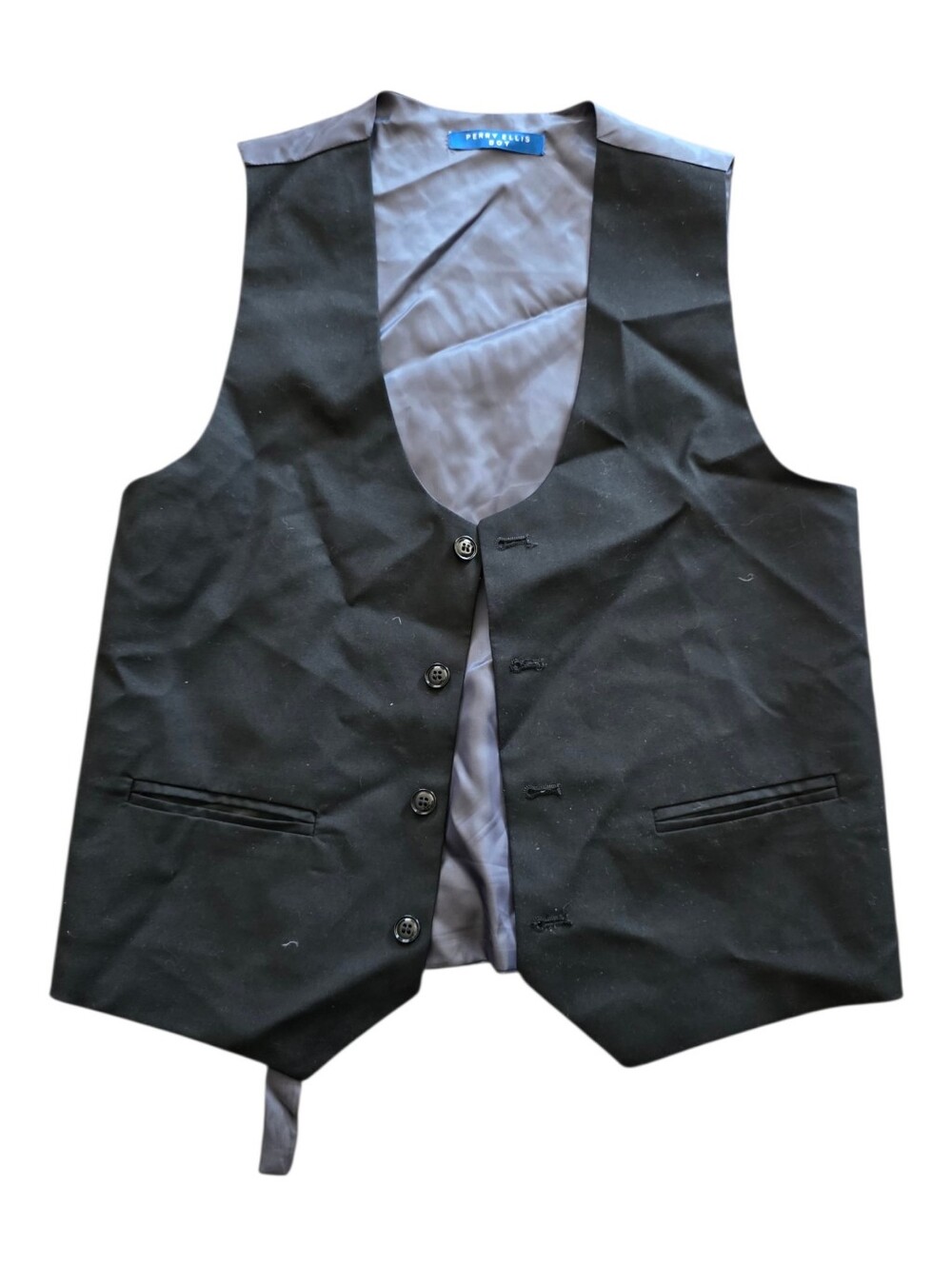 Perry Ellis Boy Black Dress Vest 18
